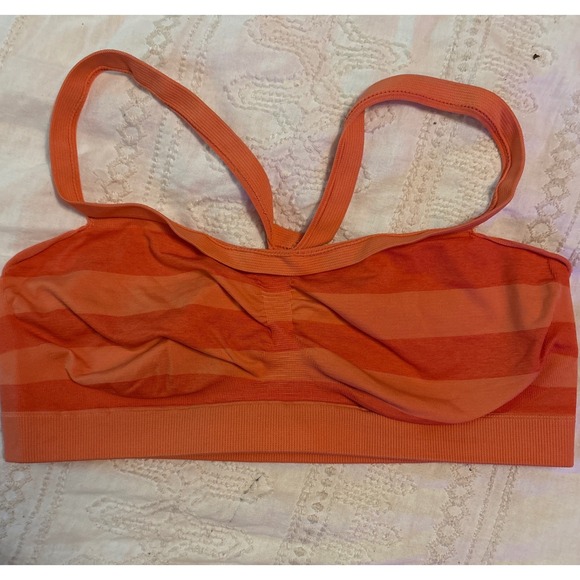 Barely There Orange Stripe Seamless Stretch Bralette, Size Large - Picture 1 of 4